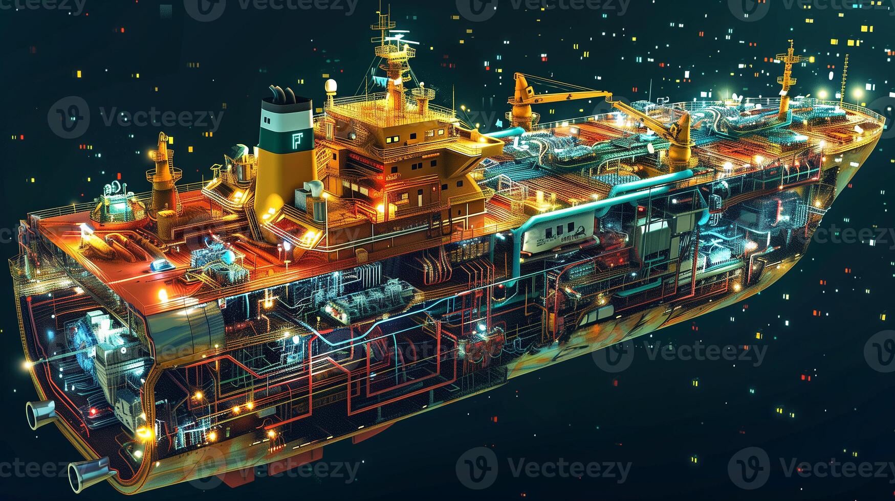 This high-tech maritime vessel featuring advanced automation and mobility capabilities. photo