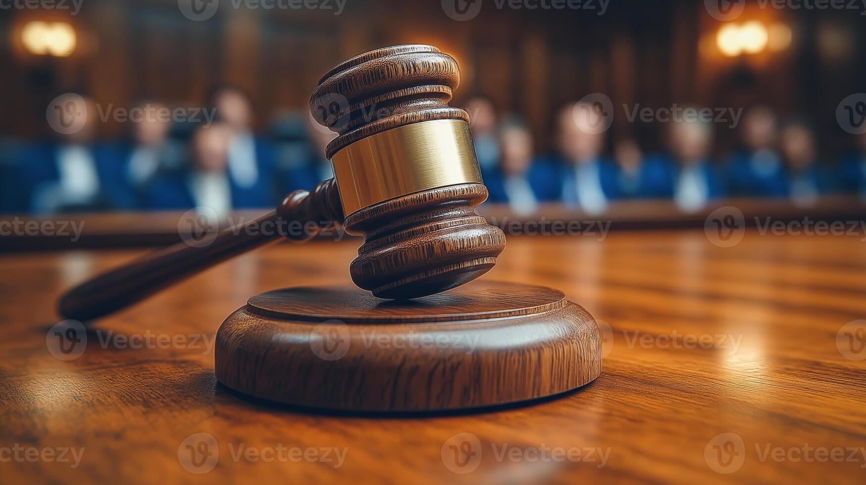 A gavel sits on a table as officials discuss legal matters and investigate corruption. photo