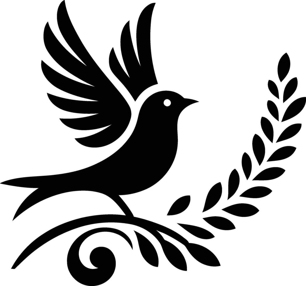 Black and white bird illustration against a plain white background vector