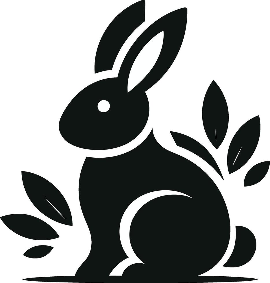 Cute rabbit silhouettes vector