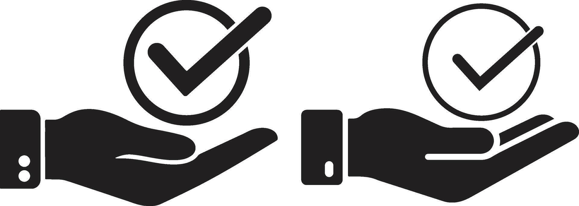 Minimalist Hands Holding Check Marks vector