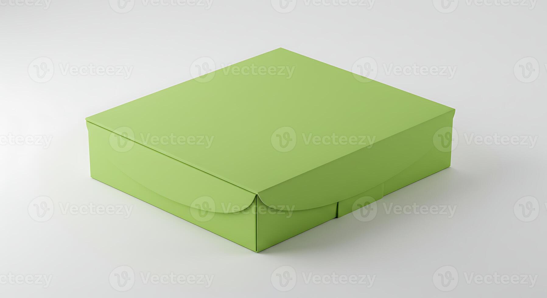 Closed Light Green Box on White Surface Presents a Clean Design photo