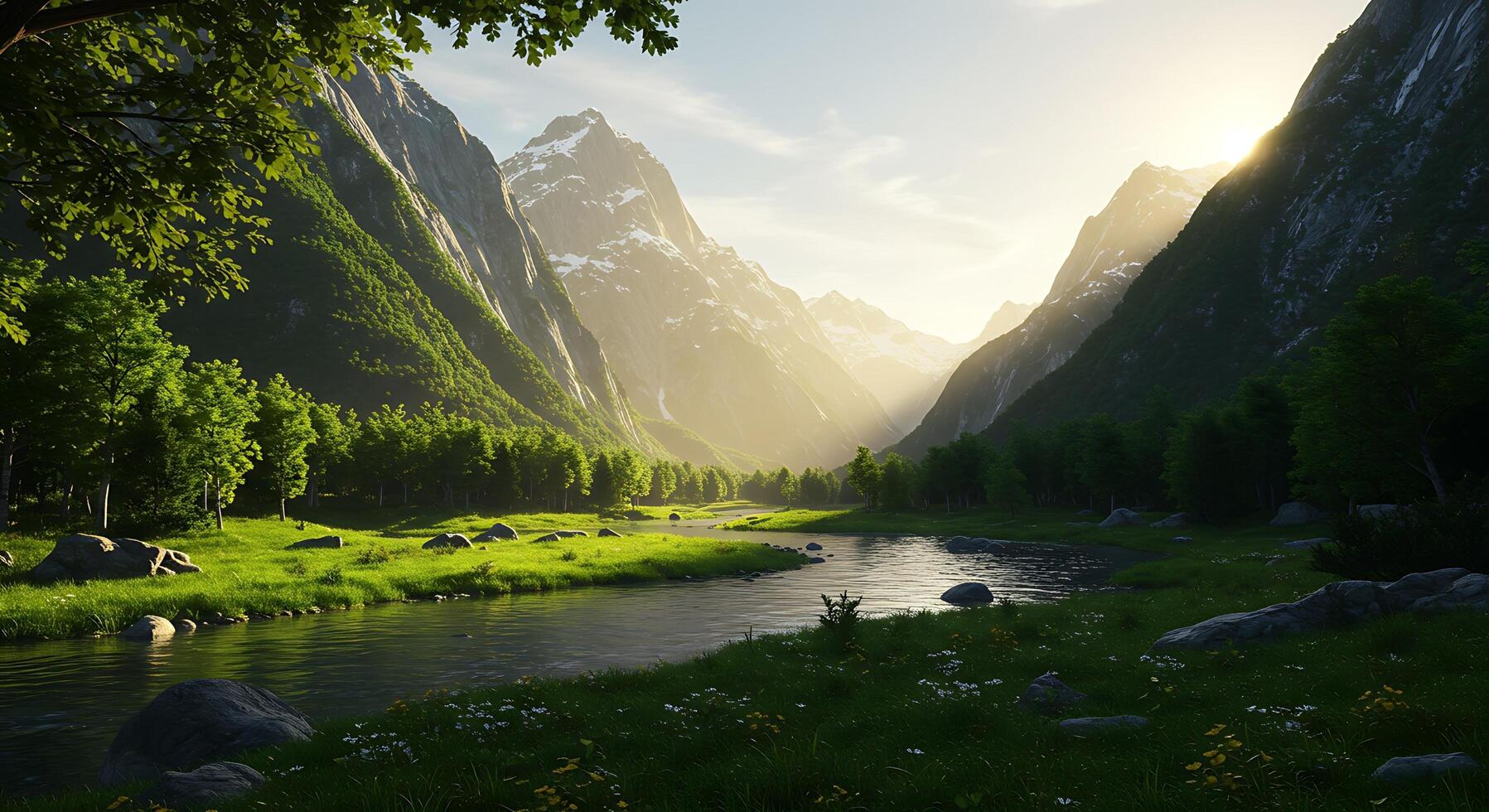 High-Resolution Nature Photograph Captured at Sunrise photo