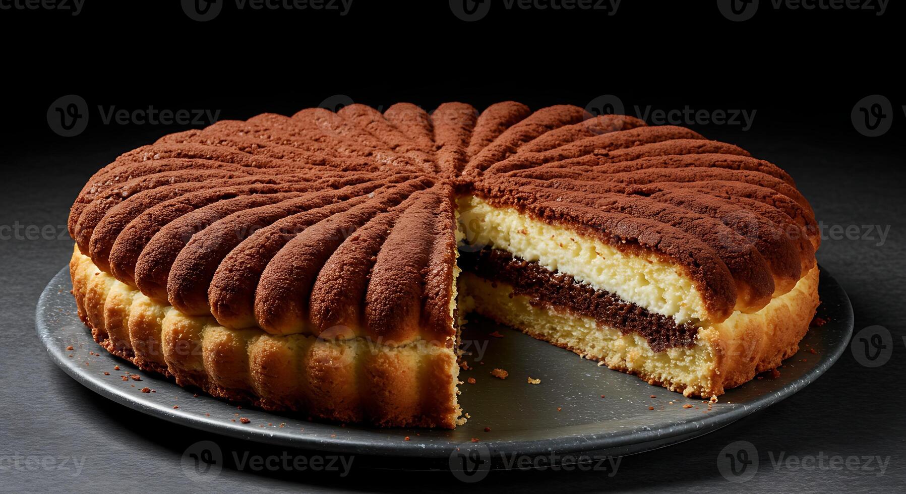 Glossy Chocolate Tart Shot in Soft Natural Light photo