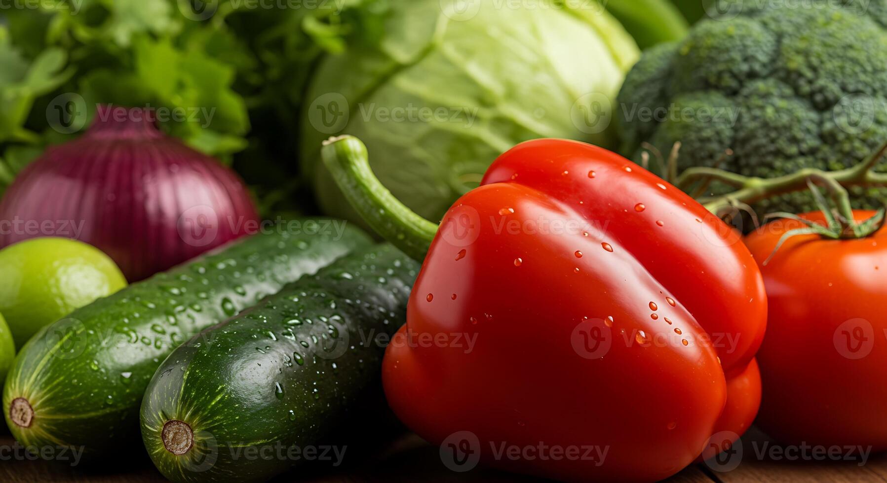 Fresh Garden Vegetables with Bright Lighting and Texture photo