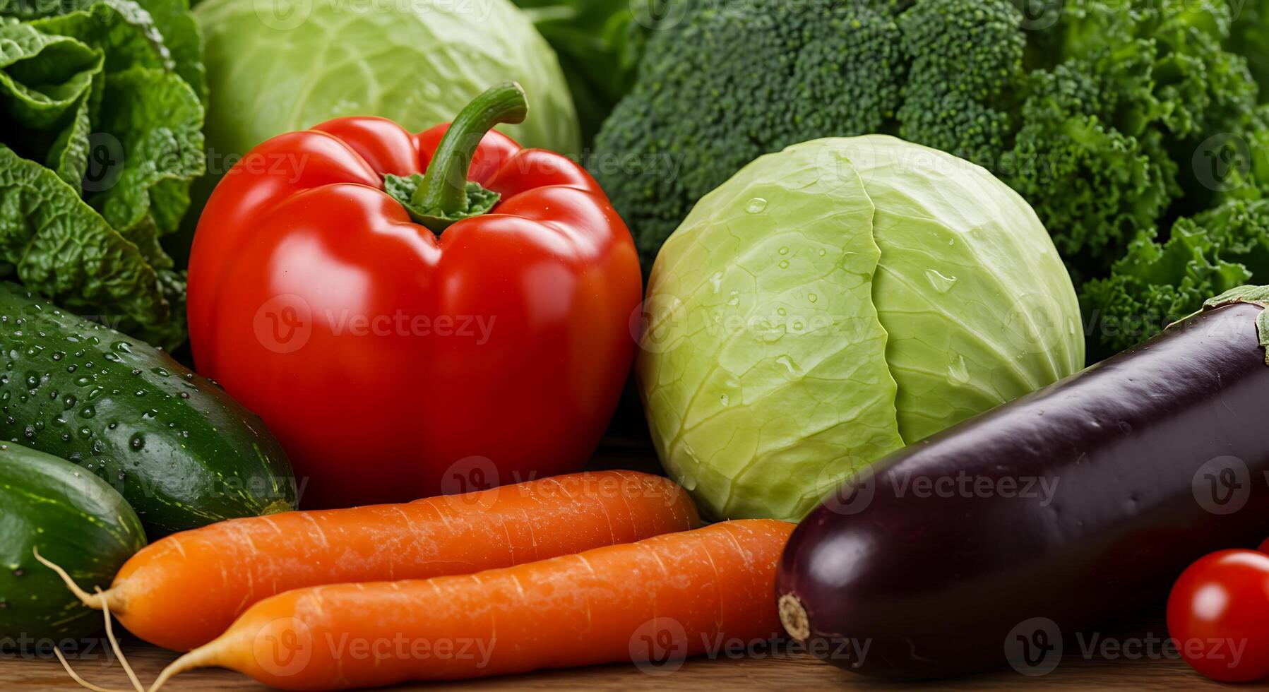 Realistic Fresh Vegetables in Bright Outdoor Natural Lighting photo