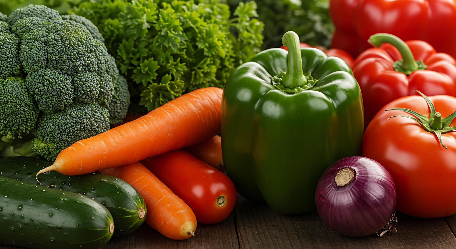 Sharp Close-Up of Vegetables in Bright Natural Light photo