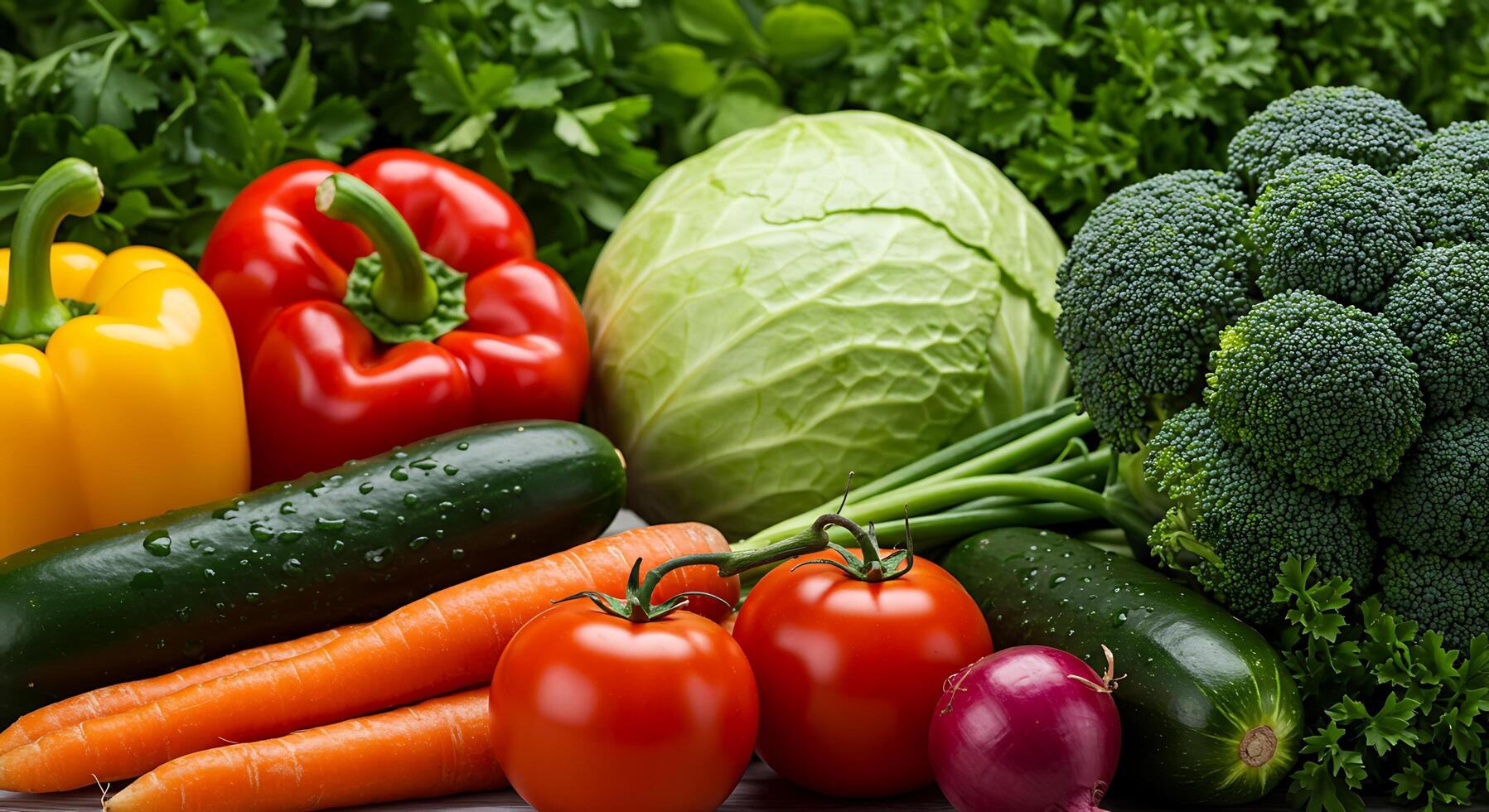 Close-Up Image of Vegetables with Sharp Focus and Color photo