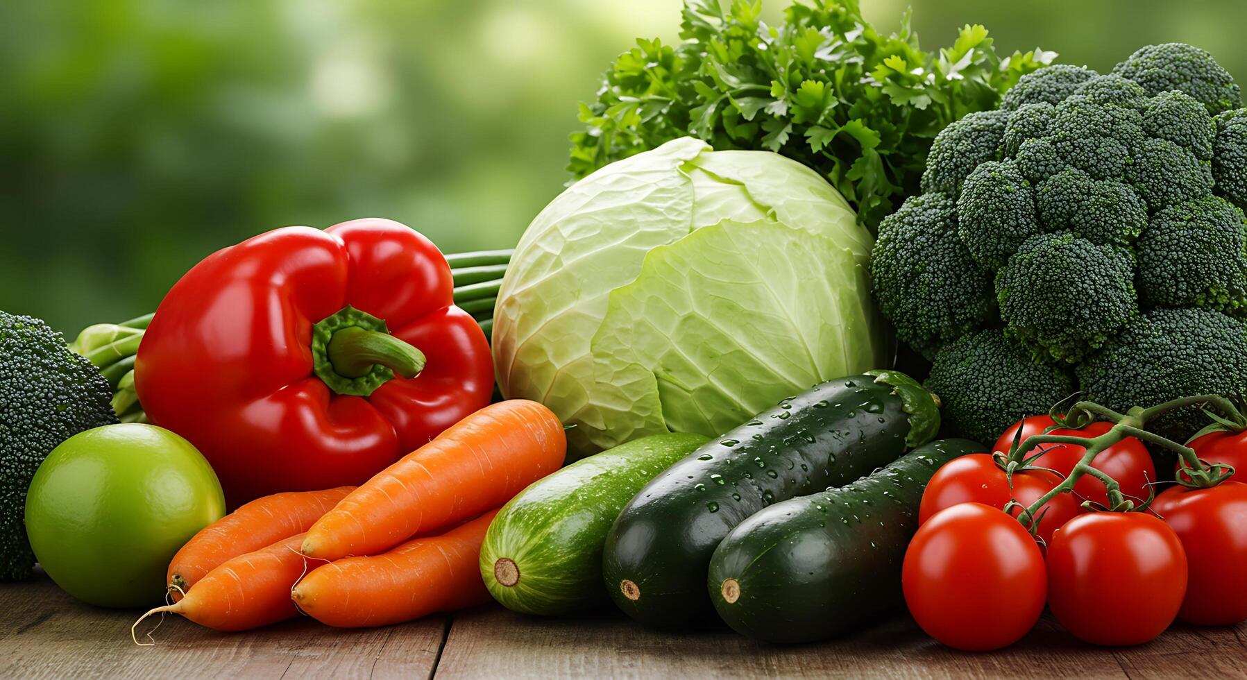 Sharp-Focused Vegetables with Vivid Colors and Natural Light photo