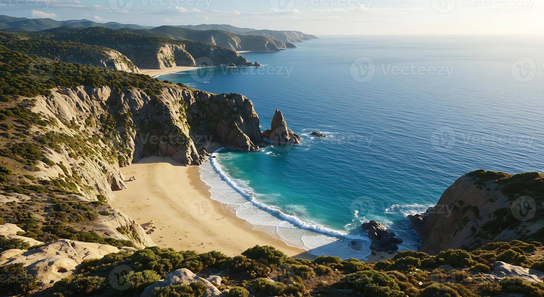 Crystal-Clear Natural Landscape Shot with Photorealistic Lighting Detail photo