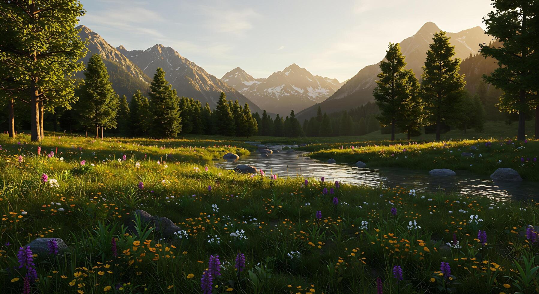 Dreamy Landscape Captured in Crisp Photographic Detail photo
