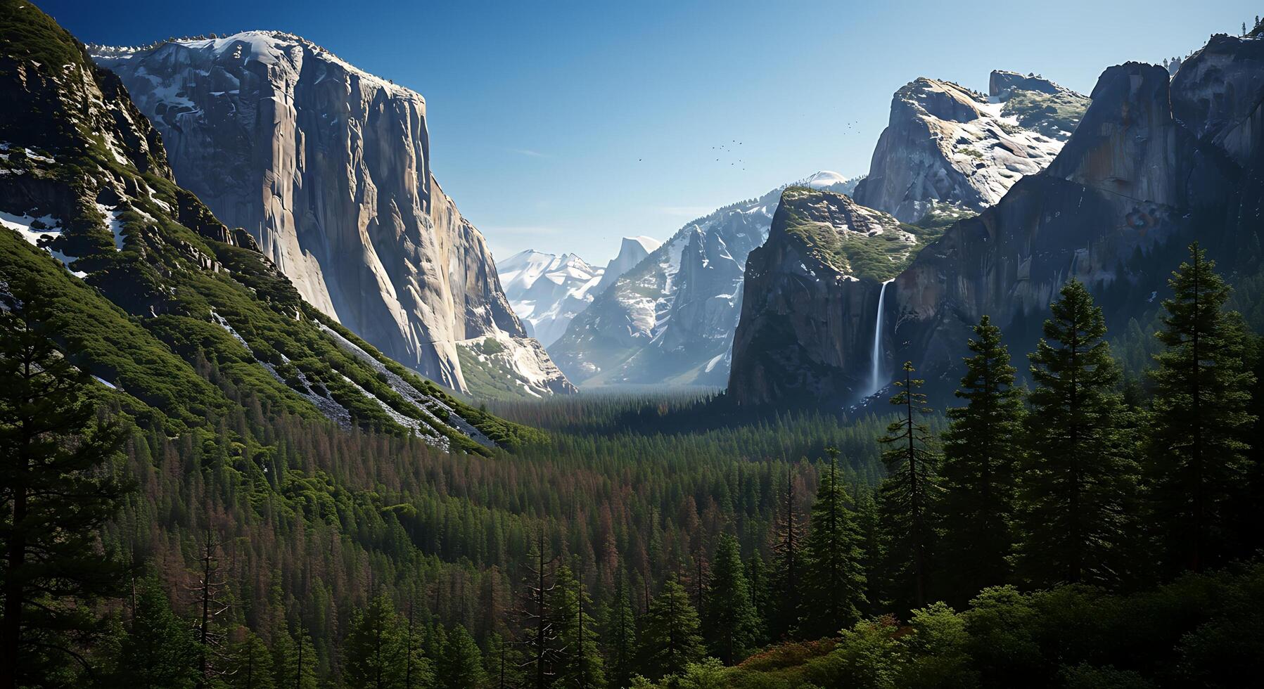 Beautiful Lake and Forest Scene in Golden Hour Light photo