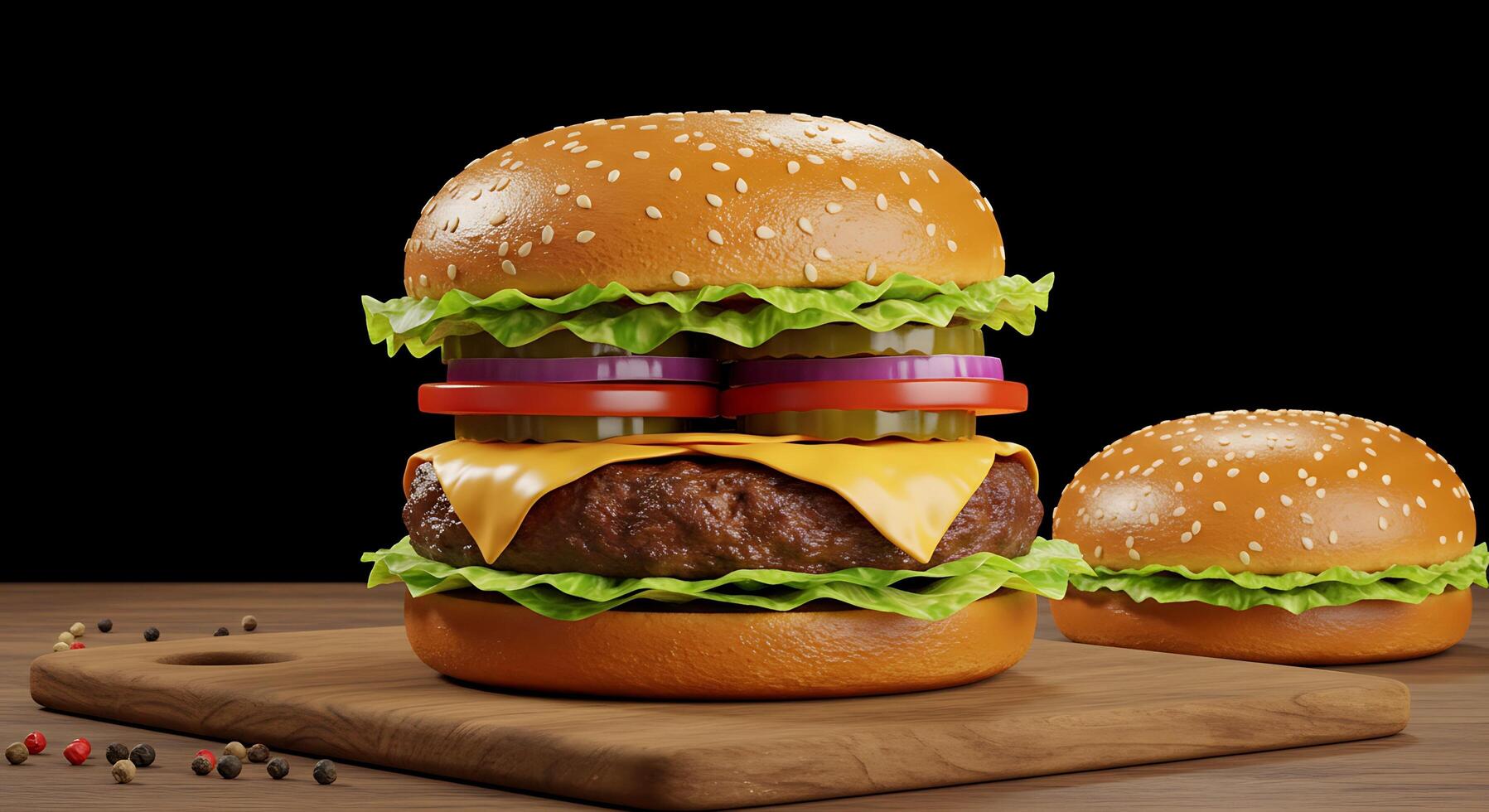 Sweet BBQ Chicken Burger With Grilled And Lettuce photo