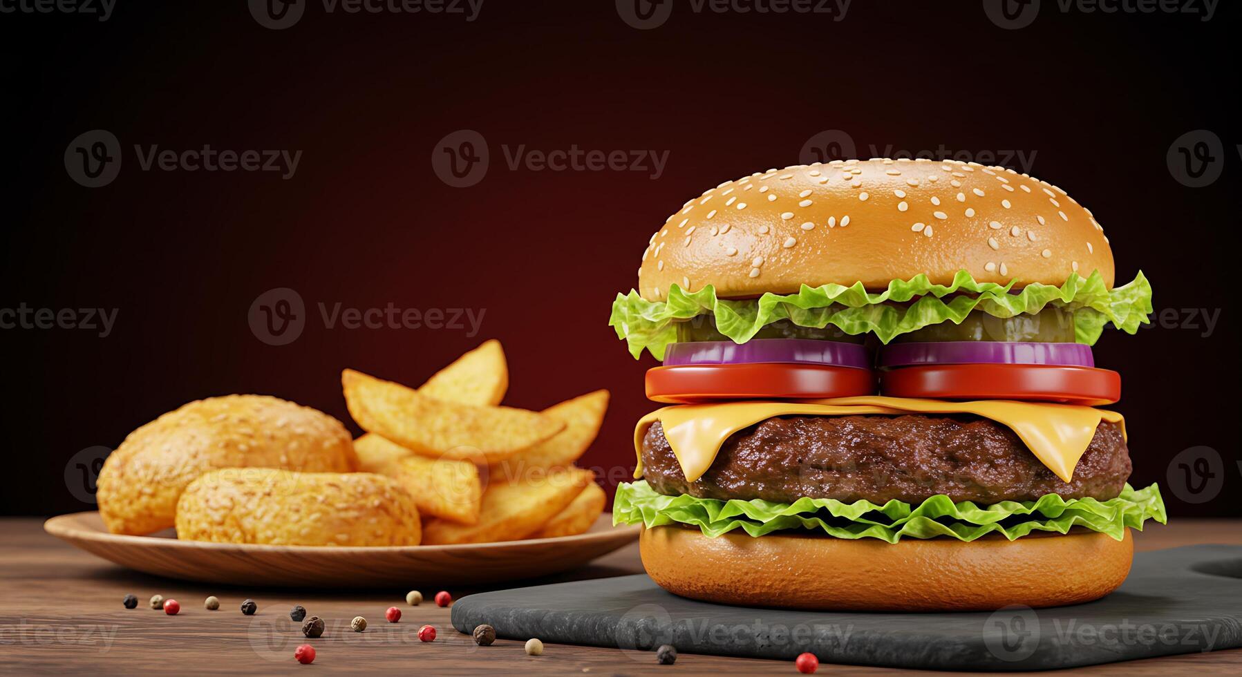 Grilled Chicken Burger With Smoky BBQ Sauce And Fresh Lettuce photo