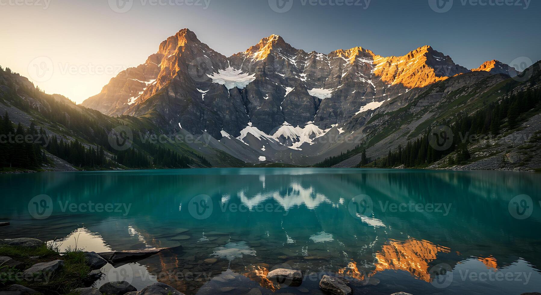High-Resolution Forest Image Captured With True Sunlight and Sharp Focus photo