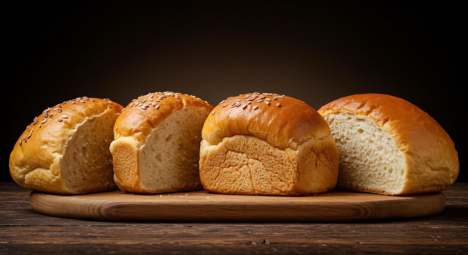 Bread Loaf with Warm Color and Cracked Surface Detail photo