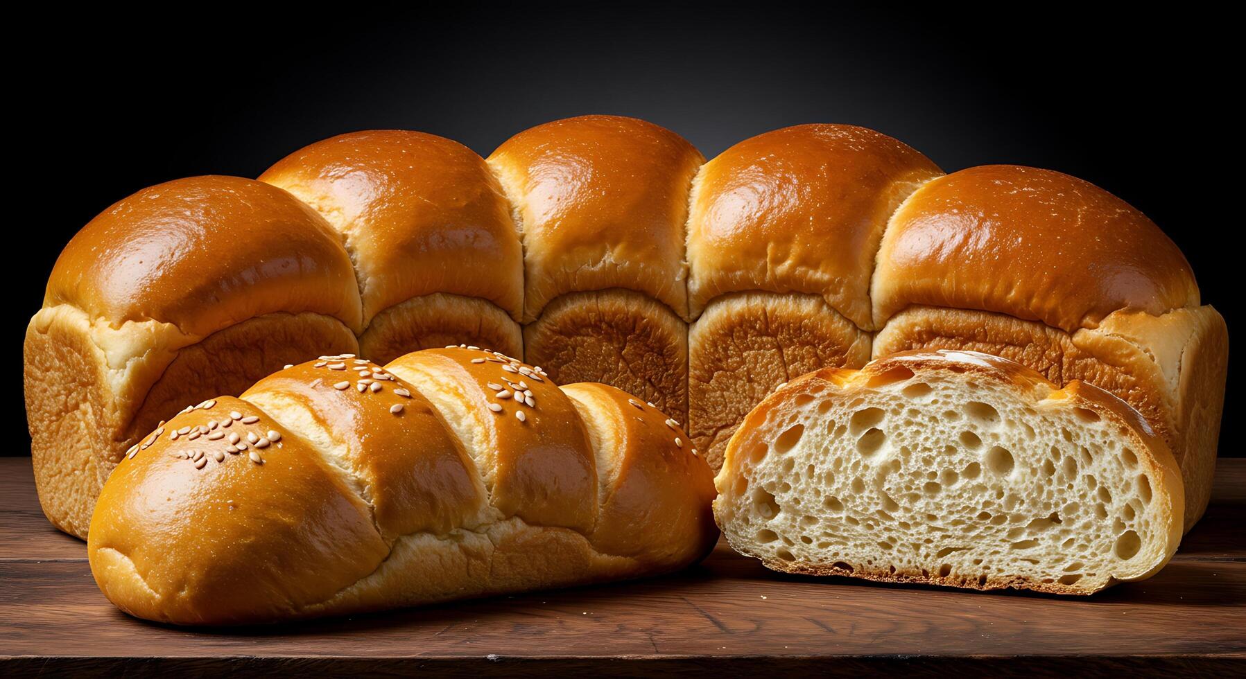 Realistic Crusty Bread with Soft Fluffy Interior photo