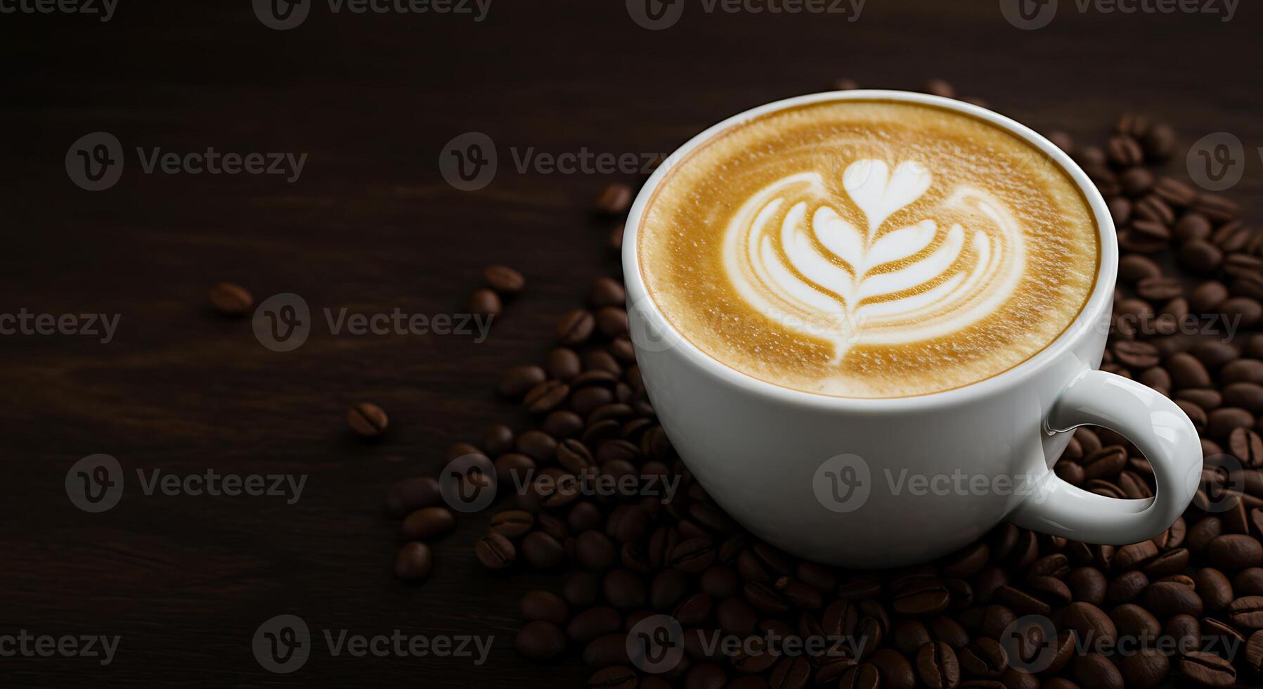 Black Coffee in Simple Mug with Light Gradient Background photo