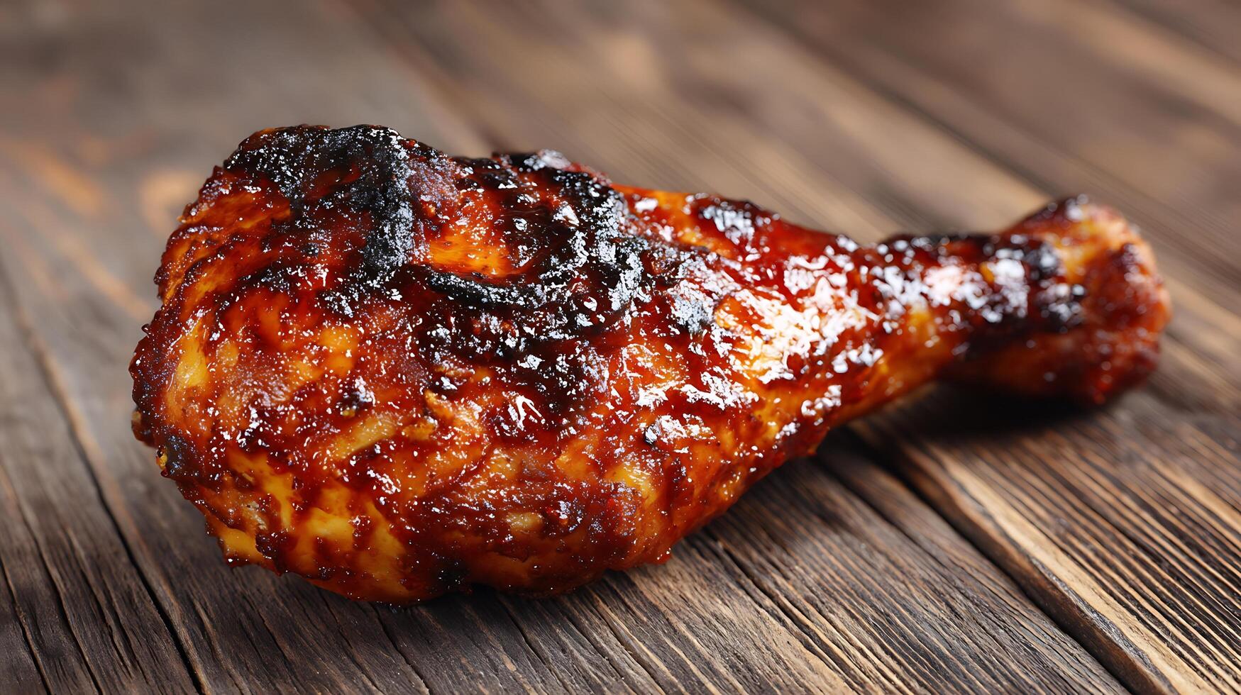 Natural Light Hitting Crispy Chicken on Rustic Table photo