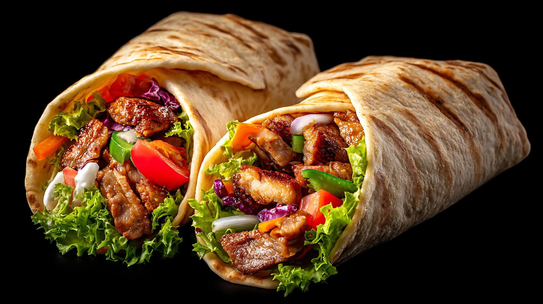 Tightly Wrapped Shawarma Roll with Juicy, Flavorful Fillings photo