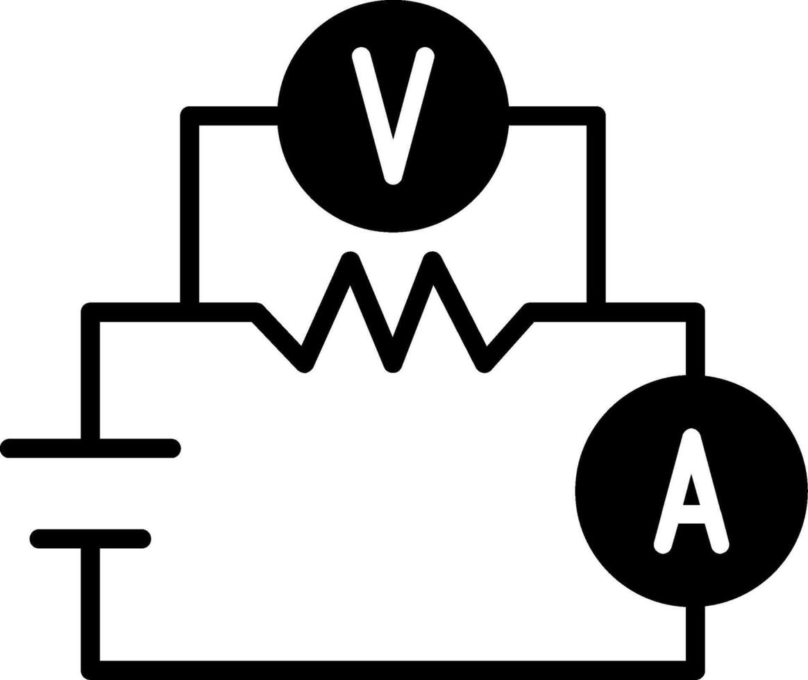 Ohms Law Diagram Glyph vector