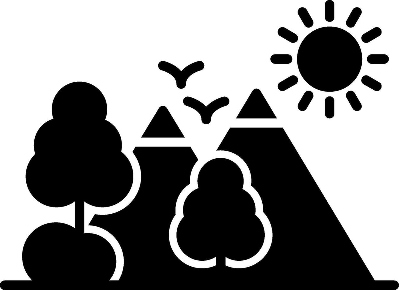 Mountains Peaks Glyph Icon vector