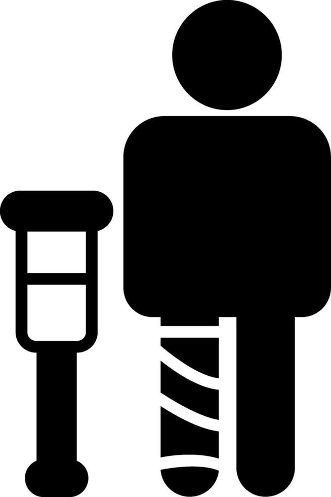 Broken Leg Fractured Glyph vector