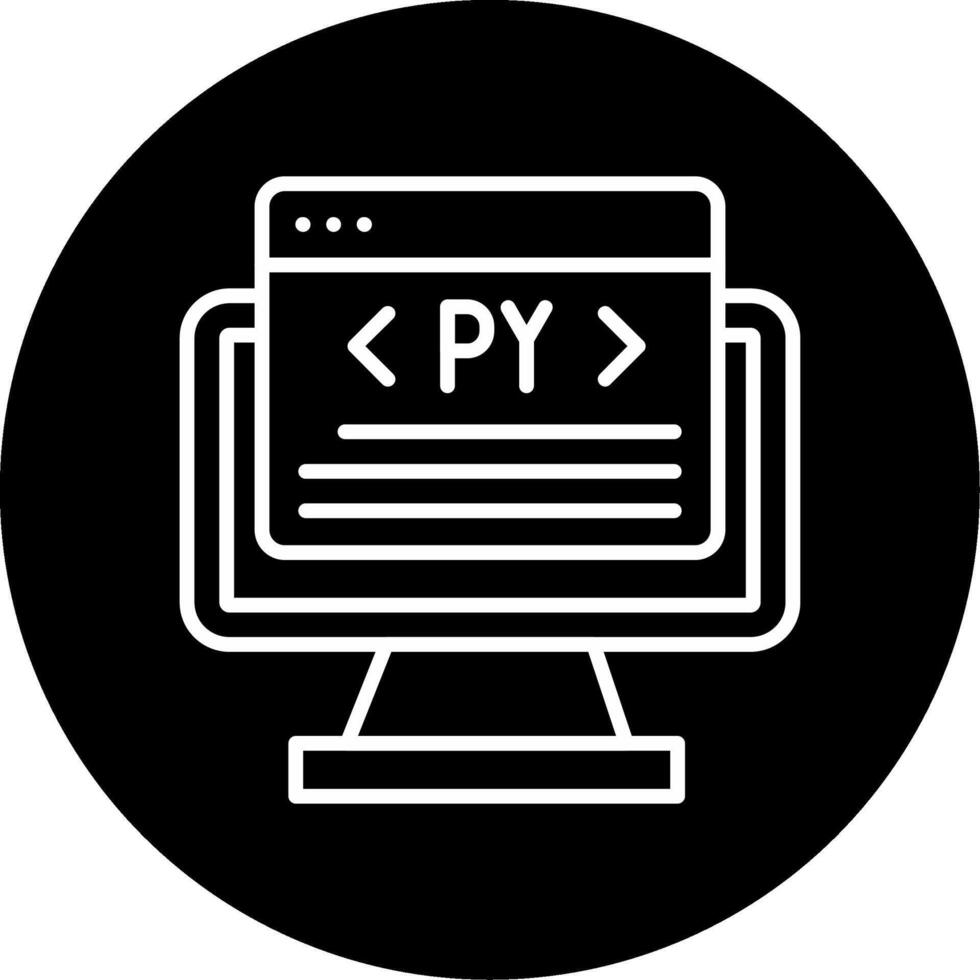 pitón programación idioma línea circulo invertido vector