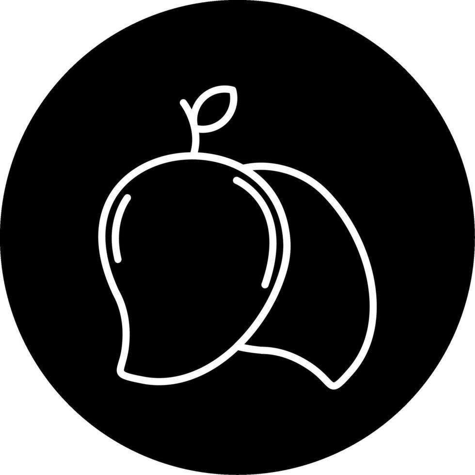 Mango Tropical Fruit Line Circle Inverted vector
