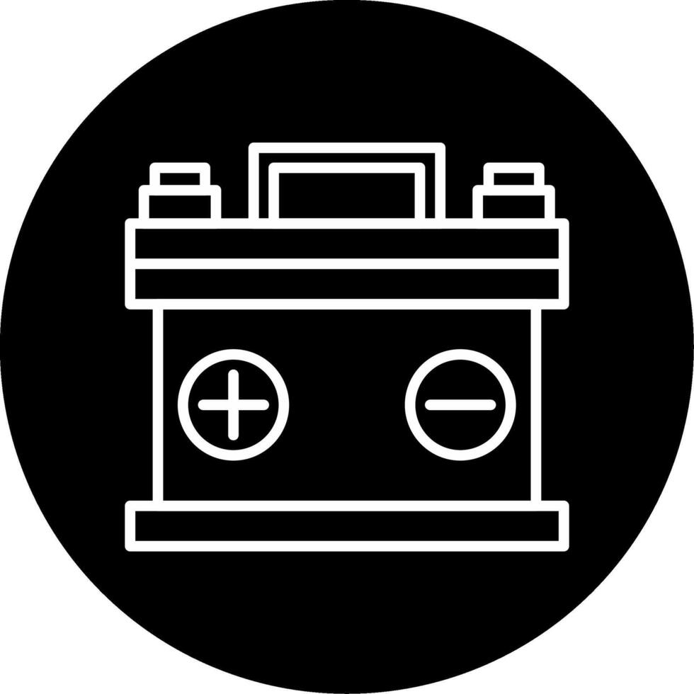 Battery Power Source Line Circle Inverted vector