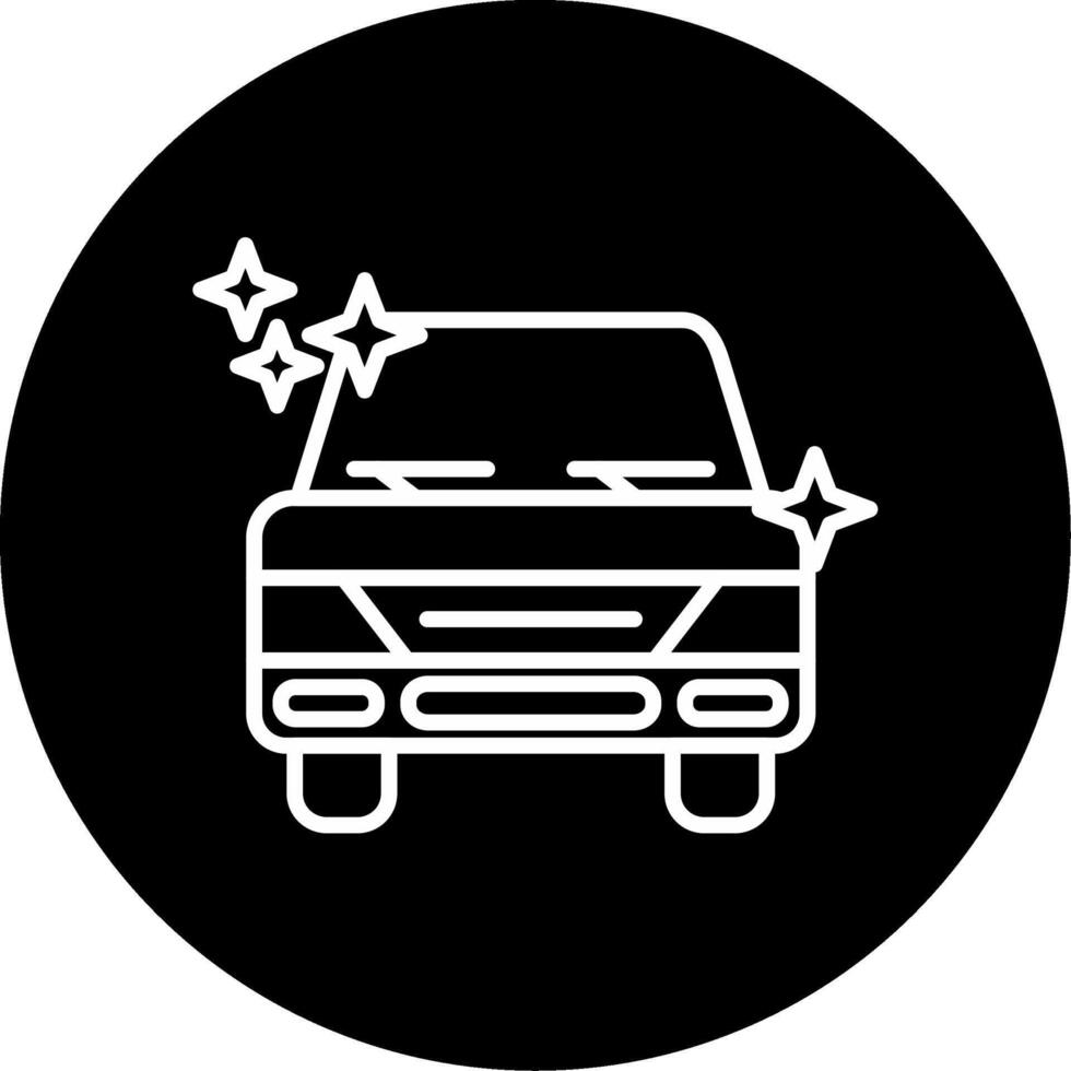 Car Wash Vehicle Cleaning Line Circle Inverted vector