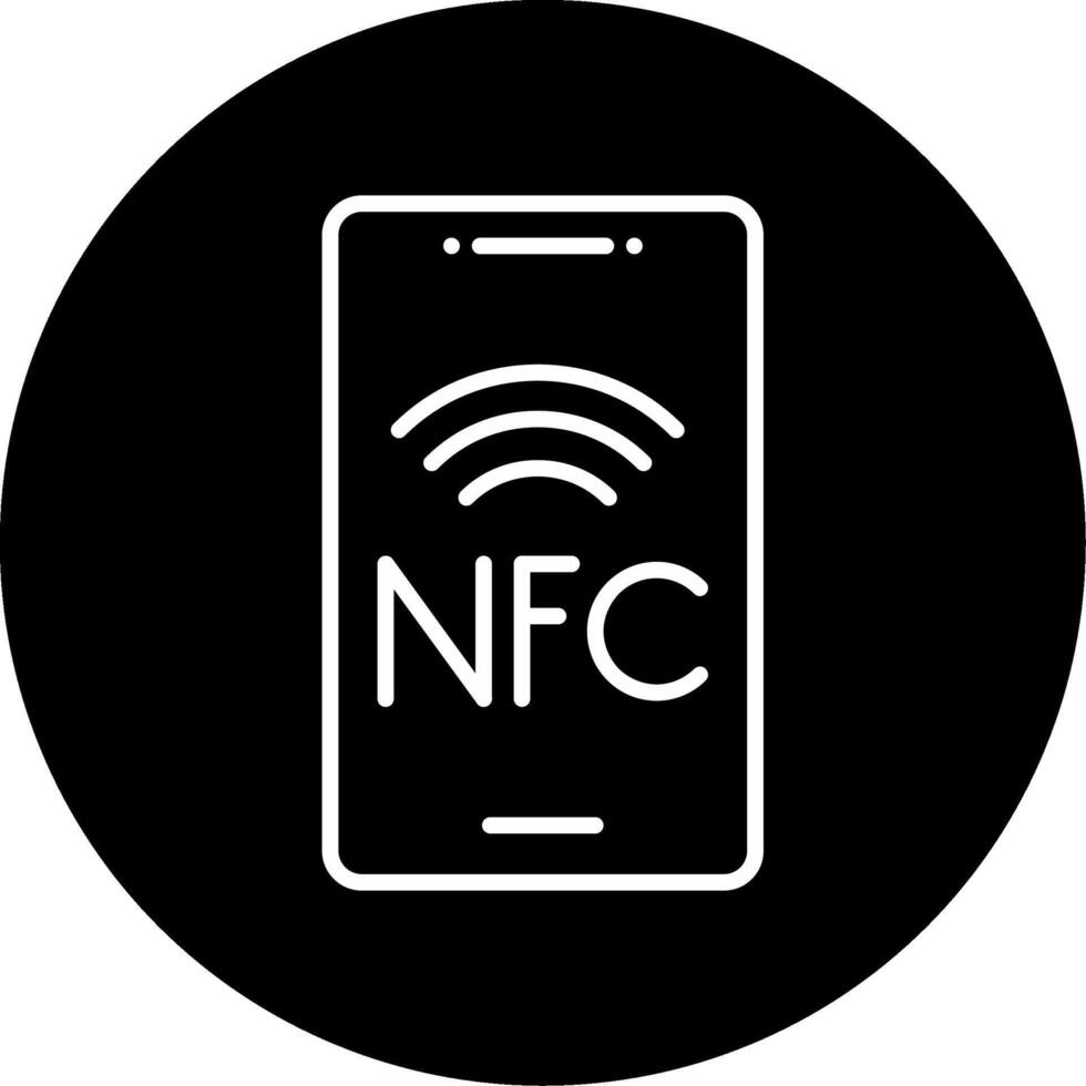 NFC Mobile Feature Line Circle Inverted vector