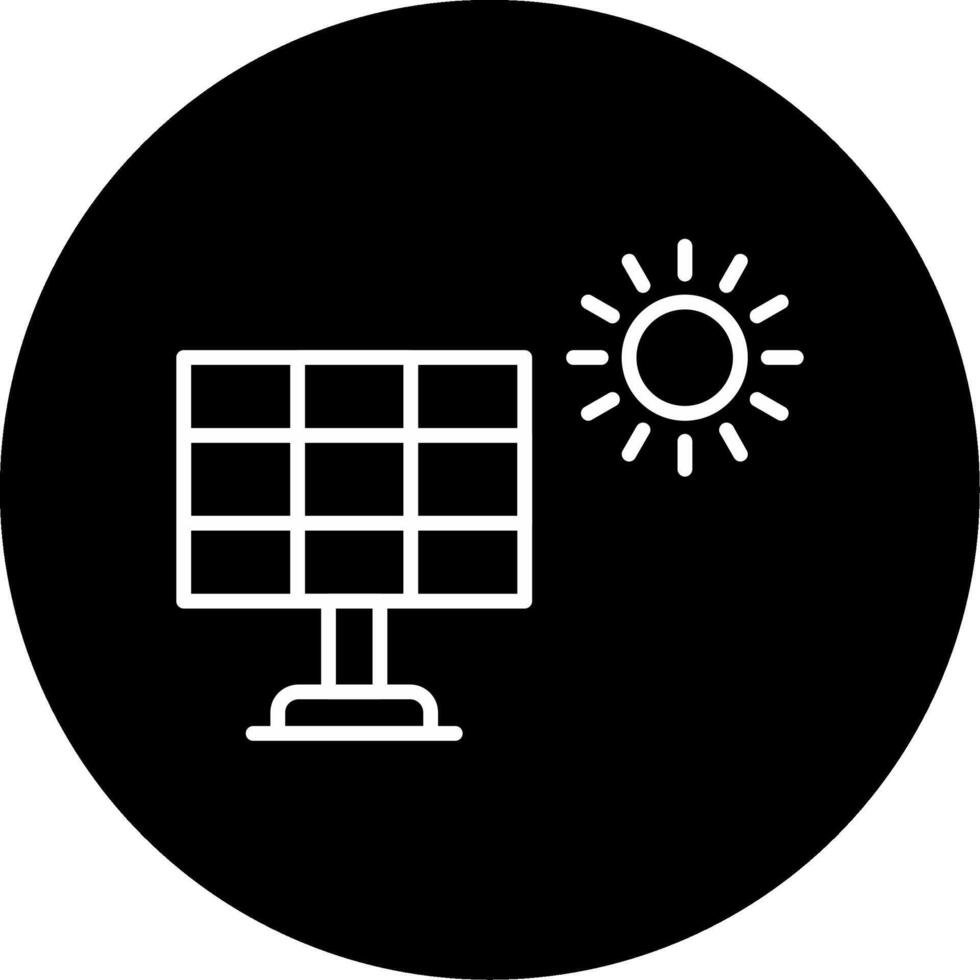 Solar Panel Solar Power Collector Line Circle Inverted vector