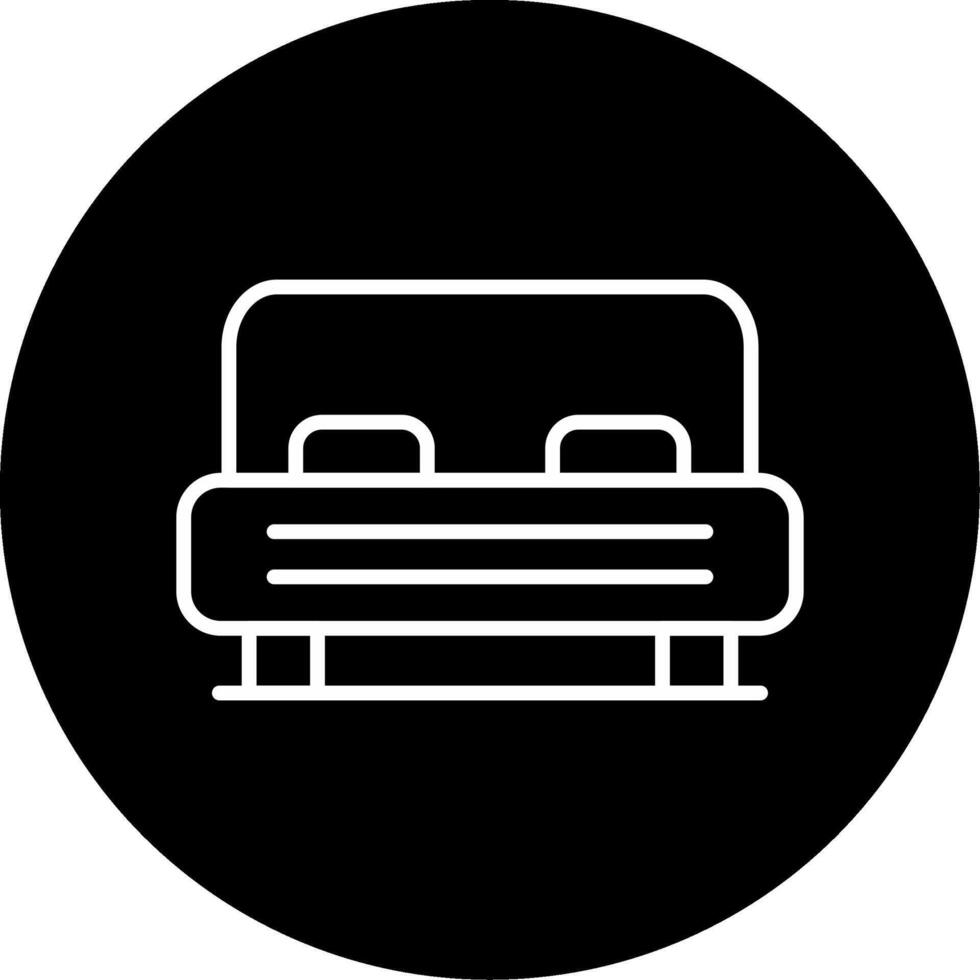 Double Bed Sleeping Furniture Line Circle Inverted vector