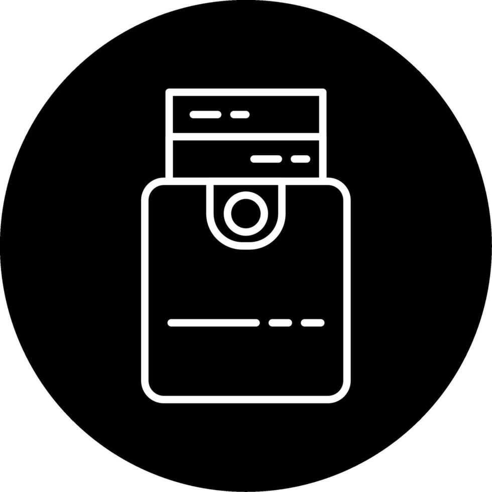 Wallet Personal Finance Storage Line Circle Inverted vector