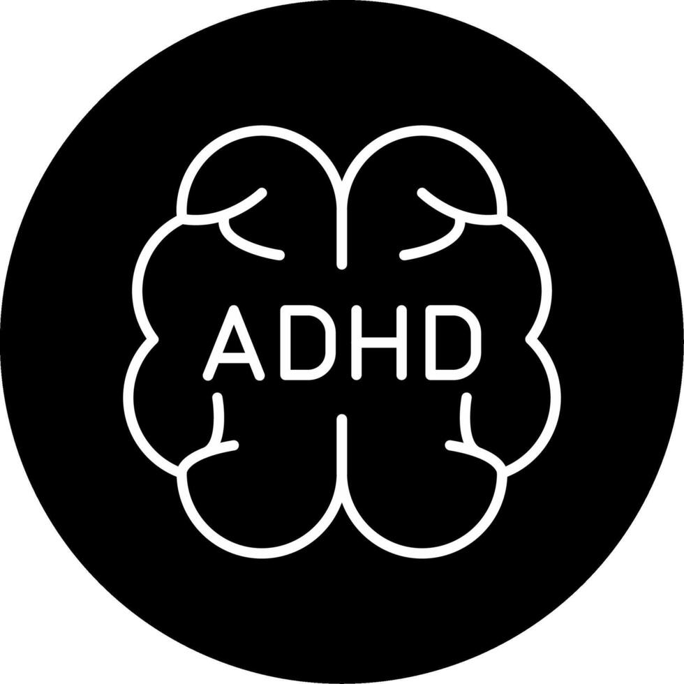 ADHD Behavioral Traits Line Circle Inverted vector
