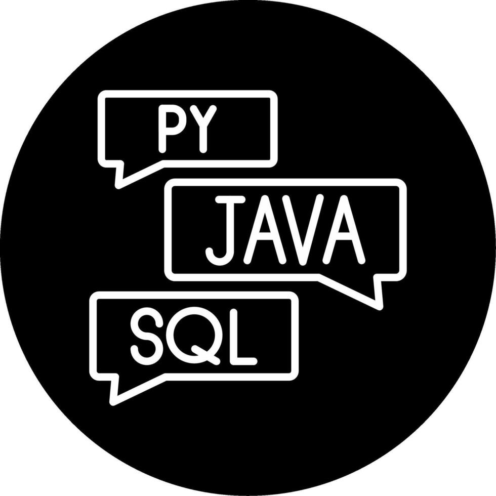 Coding Languages List Line Circle Inverted vector