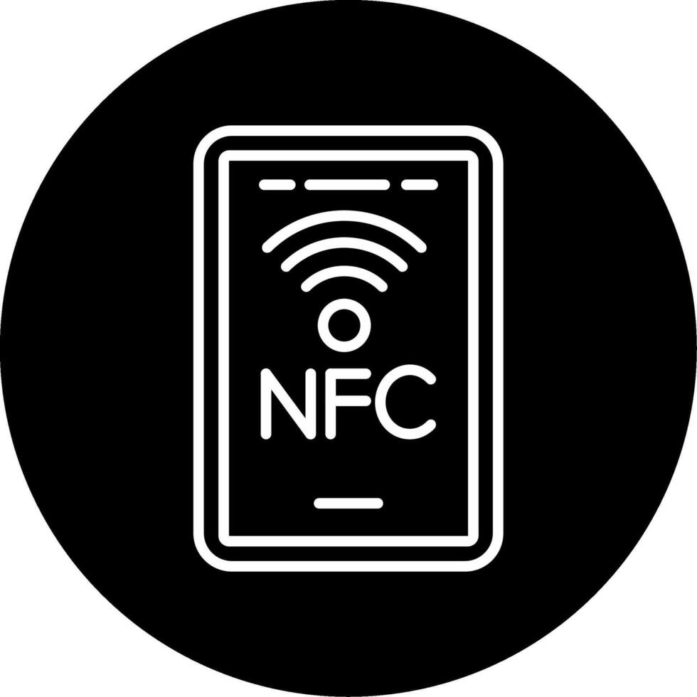 NFC Near Field Communication Line Circle Inverted vector