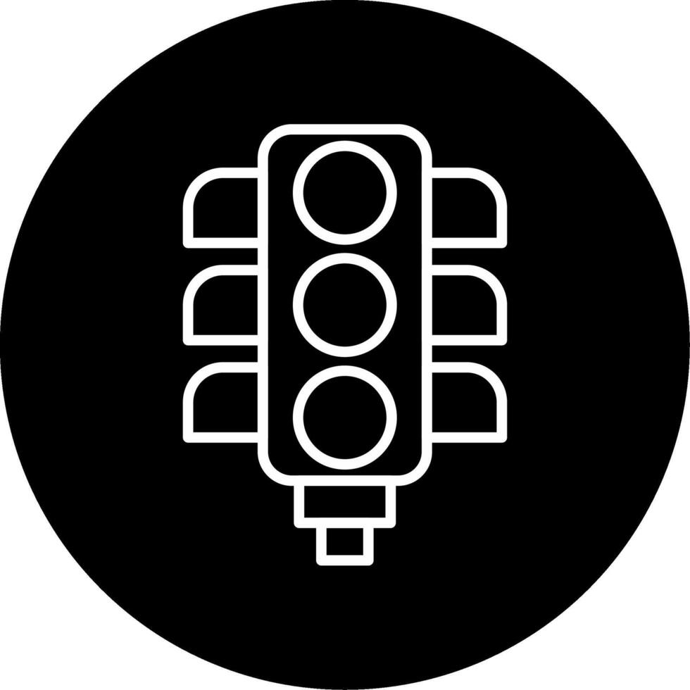Traffic Light Road Signal Line Circle Inverted vector