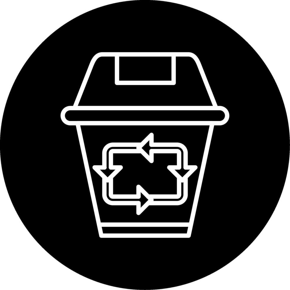 Trash Recycling Waste Reuse Line Circle Inverted vector