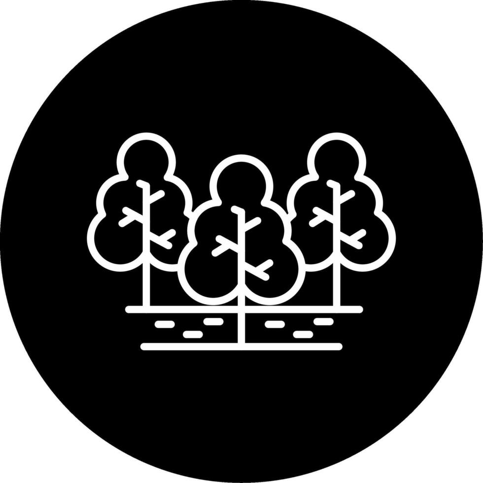Forest Wooded Area Line Circle Inverted vector
