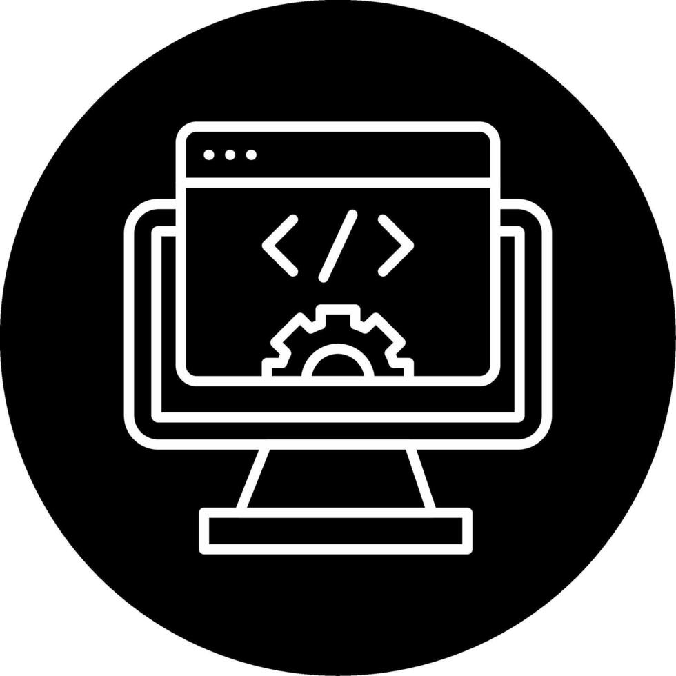 software desarrollo herramientas línea circulo invertido vector