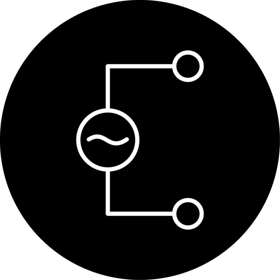 AC Voltage Source Line Circle Inverted vector