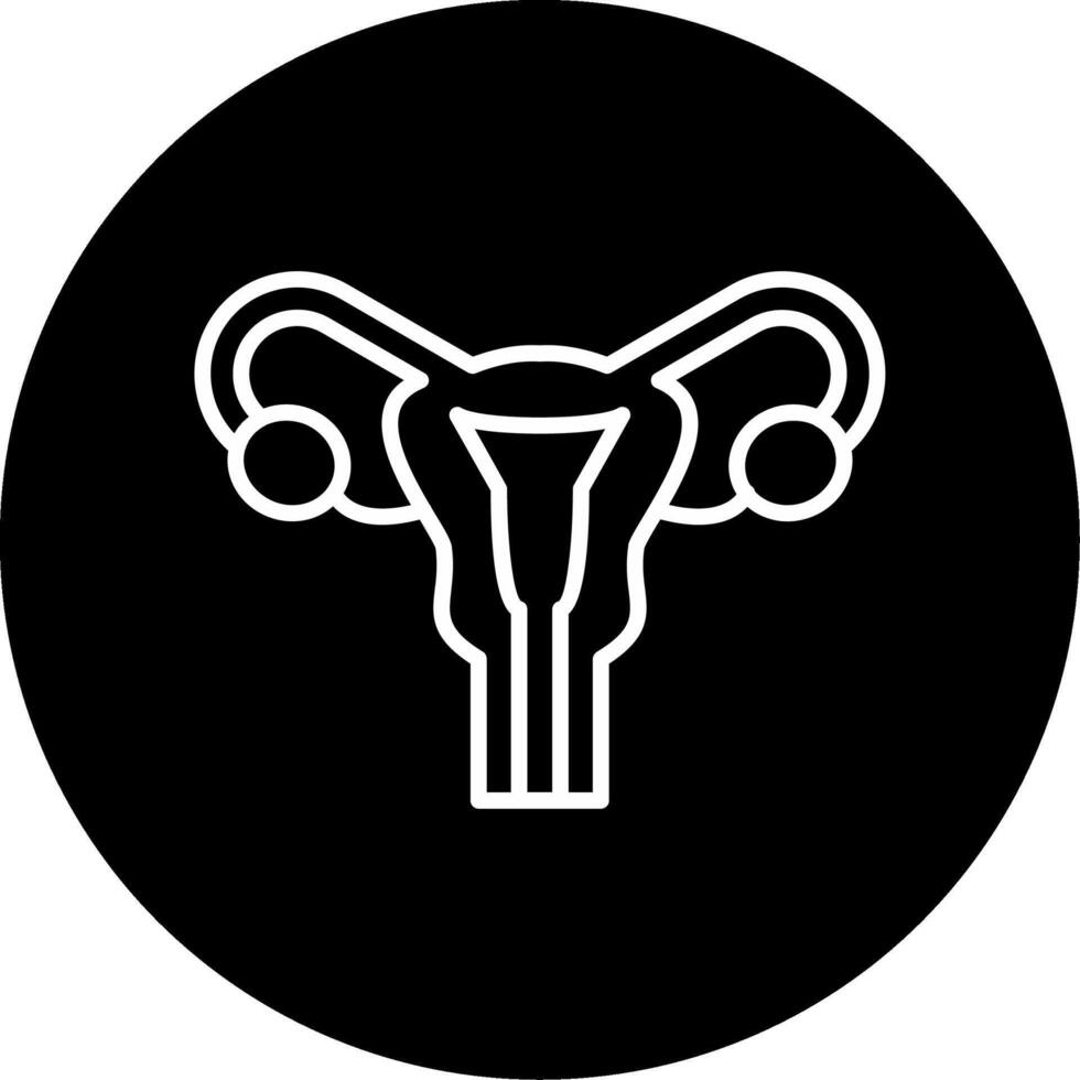 Uterus Female Reproductive Organ Line Circle Inverted vector