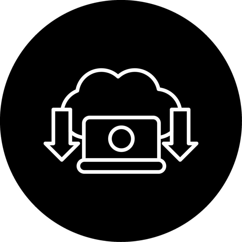 borde informática tecnología línea circulo invertido vector