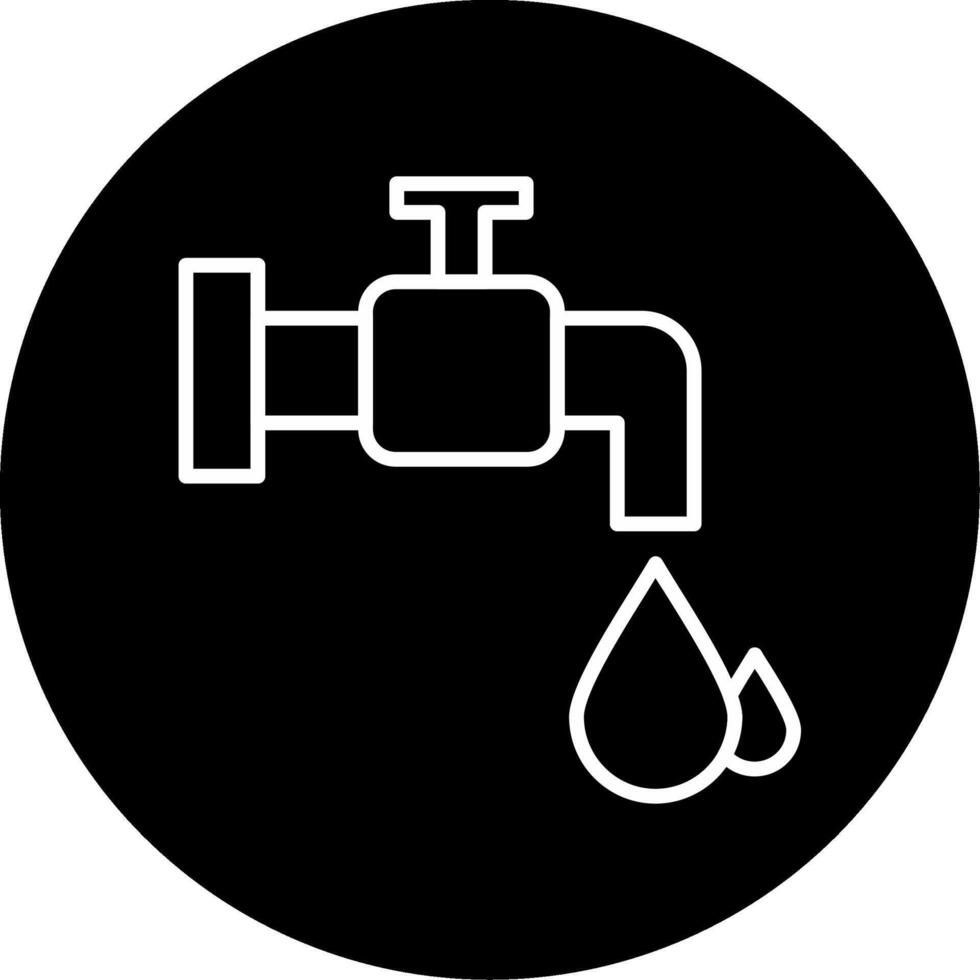 Faucet Water Flow Line Circle Inverted vector