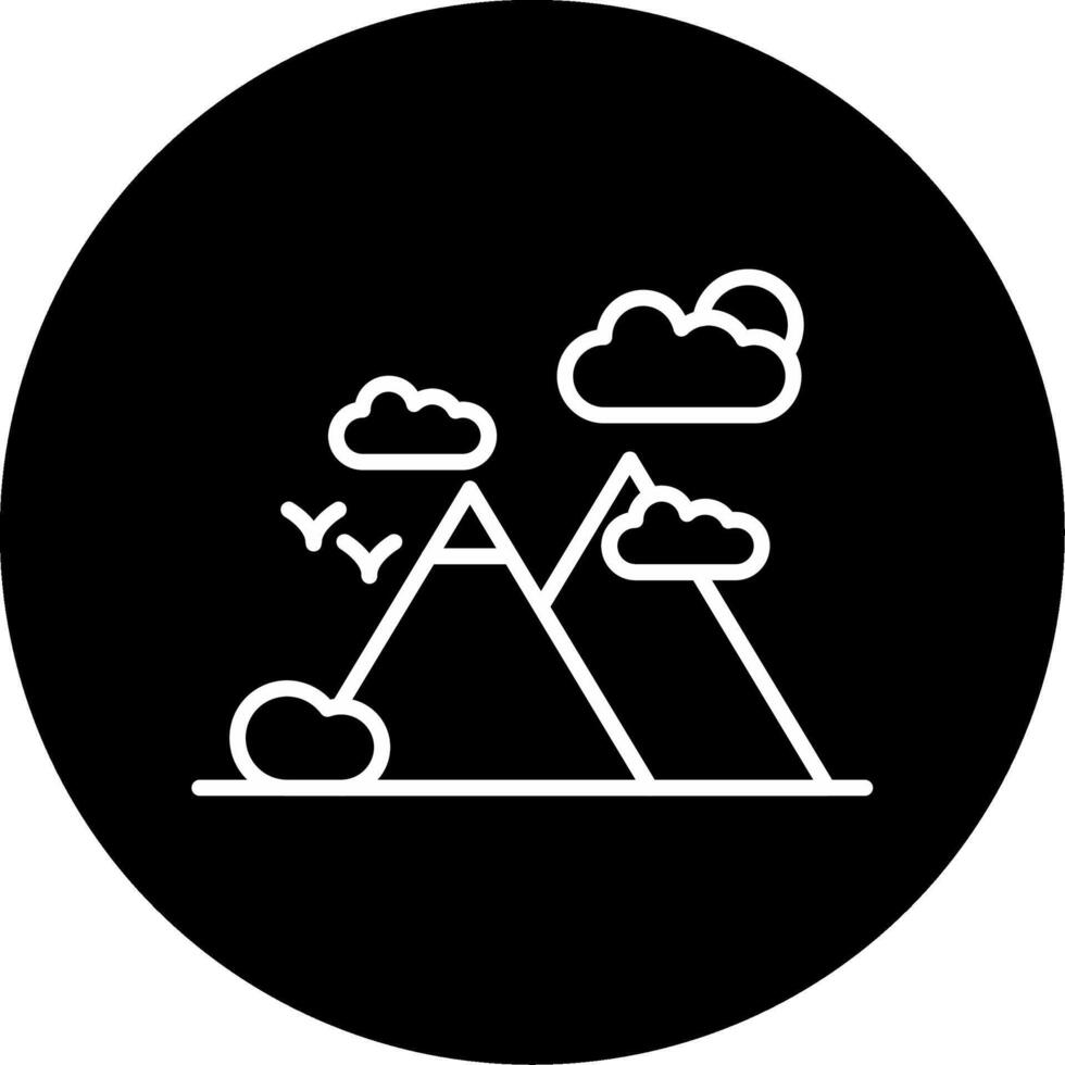 Mountains Mountain Range Line Circle Inverted vector