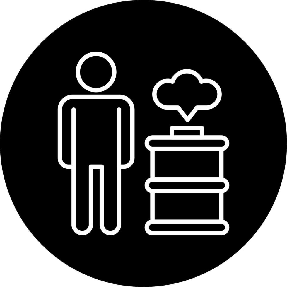 Toxic Fumes Harmful Airborne Substances Line Circle Inverted vector