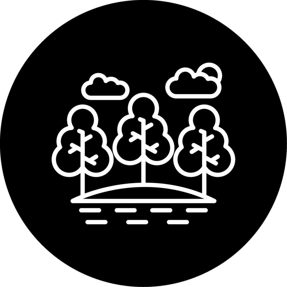 Forest Lush Greenery Line Circle Inverted vector