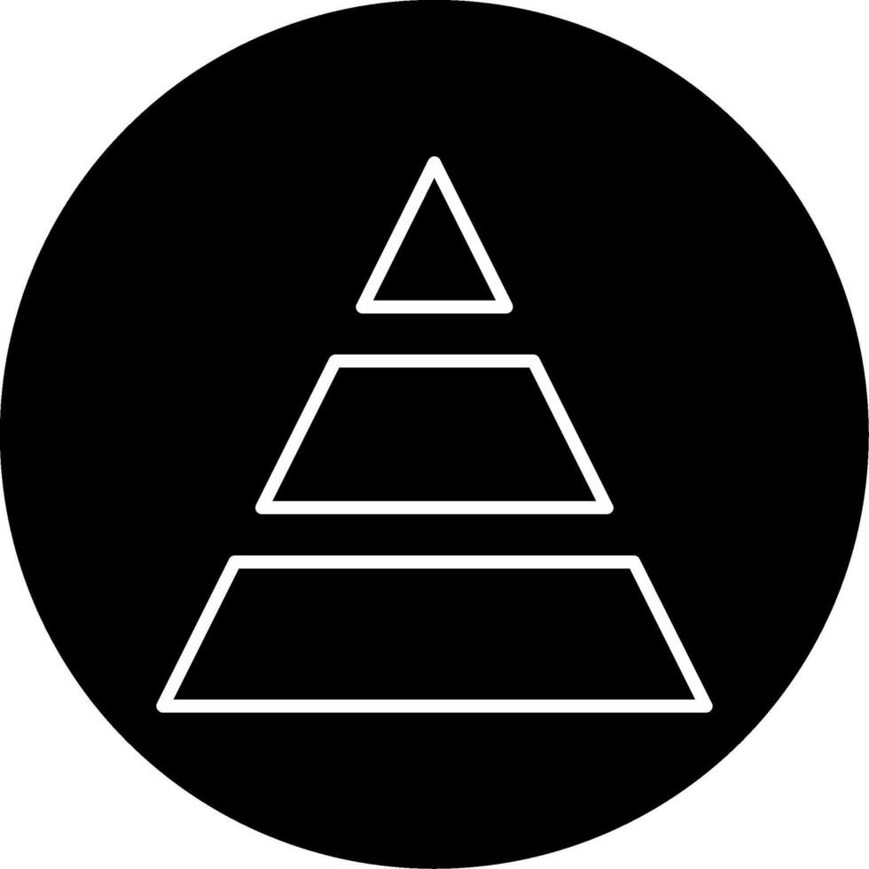 Pyramid Chart Hierarchical Diagram Line Circle Inverted vector